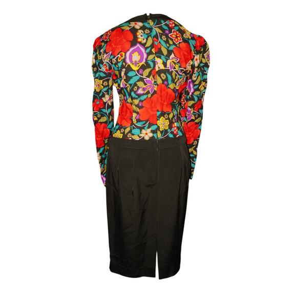 Vintage David Warren New York Floral Button-Up  Dress – Made in USA – Size 10 - Picture 5 of 12